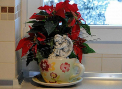 Grabengel Kreuz Grab Deko Grabschmuck Dekoration Stein Statue Klassisch